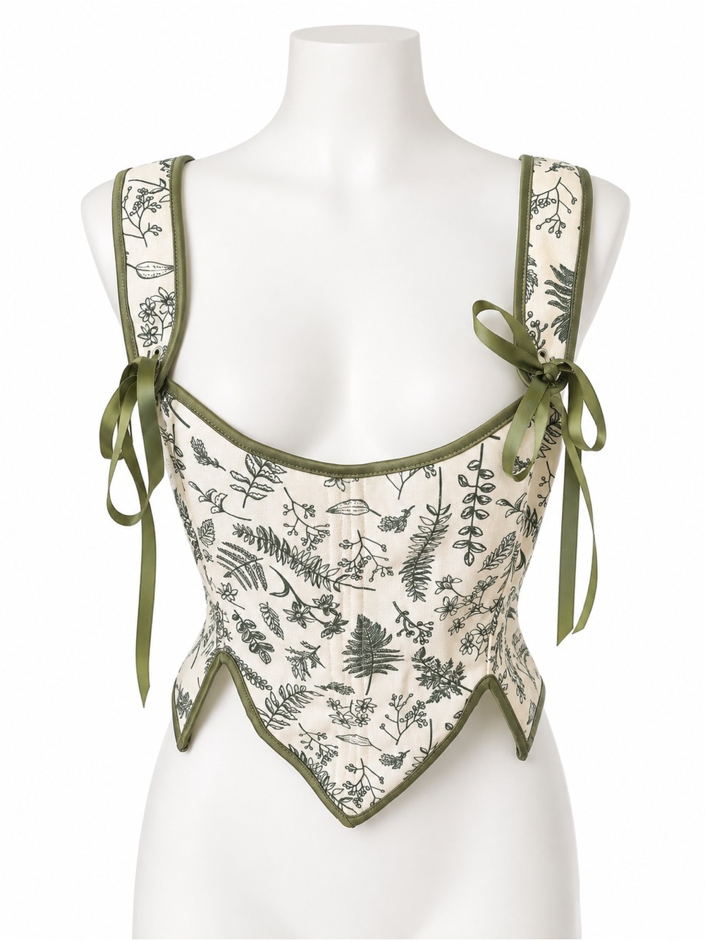 Sunset Darkness Botanical Lace Up Corset Top US 10
